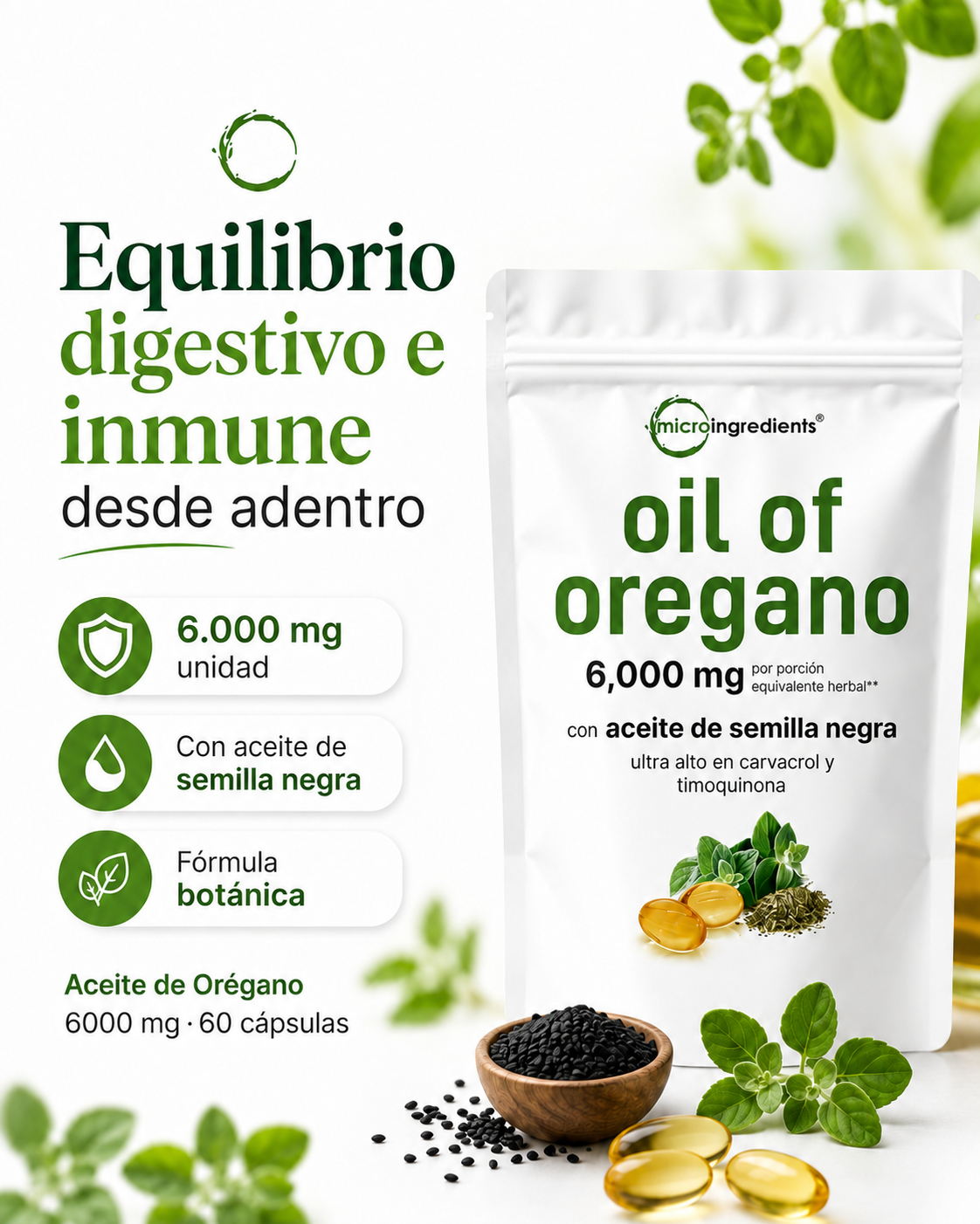 Aceite de Orégano 60 capsulas
