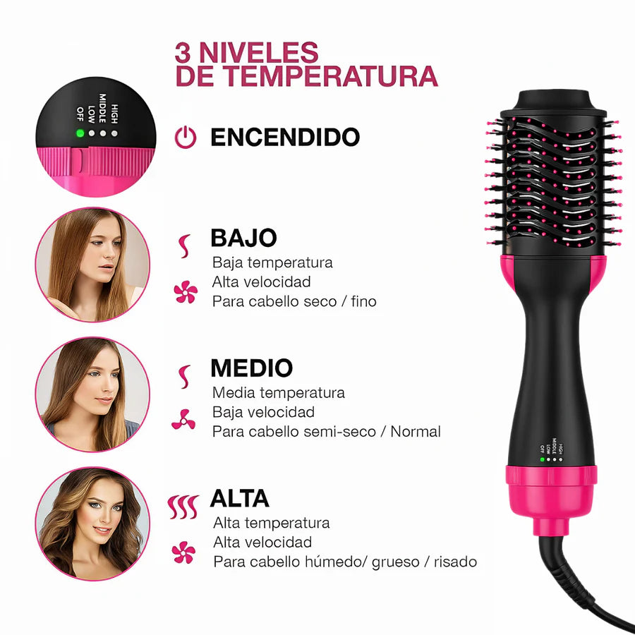 Cepillo One Step 3 en 1 – Peina, Alisa y Seca