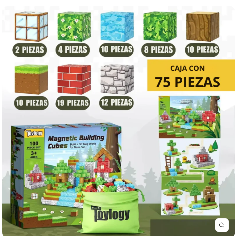 BLOQUES MANGNETICOS DE 75 PIEZAS