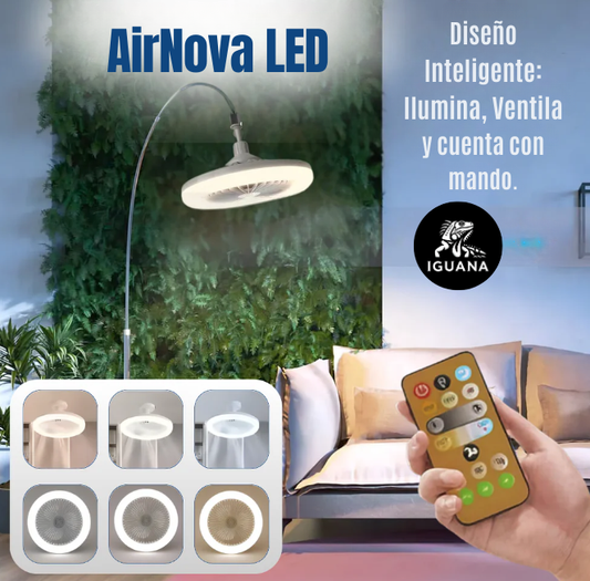 AirNova LED– Ventilador de Techo con Luz y Mando