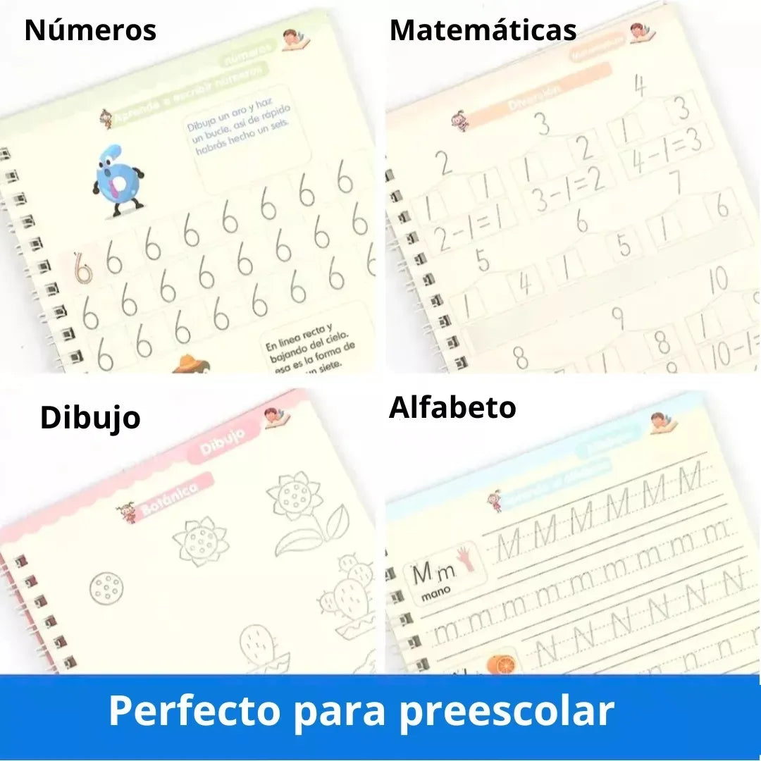Set 5 Cuadernos Mágicos de Caligrafía
