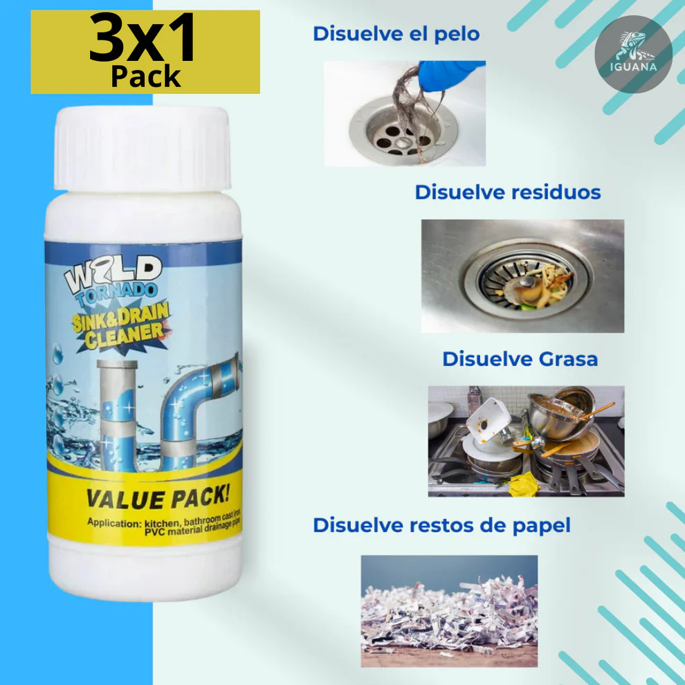 Pack x3 Limpiador y Destapador de Drenajes 110g