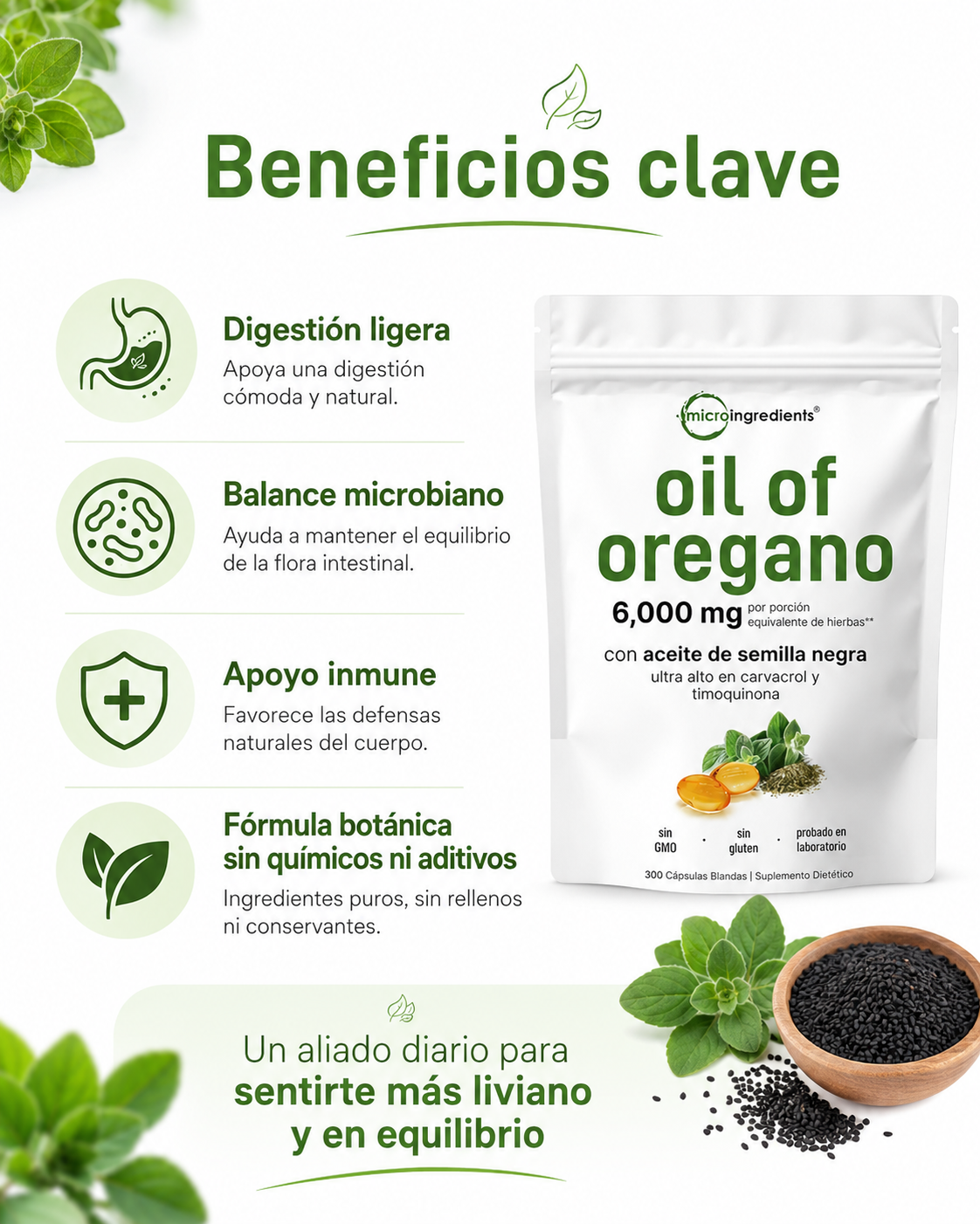 Aceite de Orégano 60 capsulas