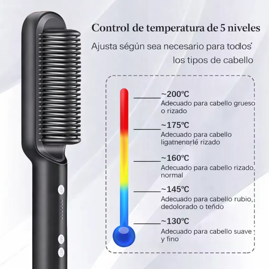 Cepillo Alisador Eléctrico 5 Temperaturas
