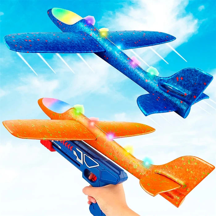 Pistola de Juguete Lanza Aviones con Luces ✈️