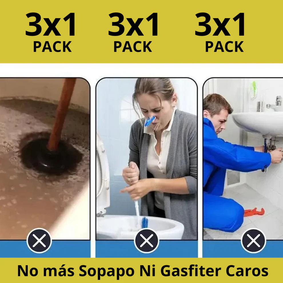 Pack x3 Limpiador y Destapador de Drenajes 110g